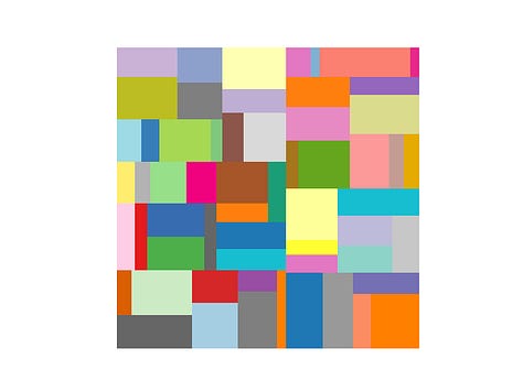 Mondrian painting, binary space partition, and using the partition to lay out rooms and corridors