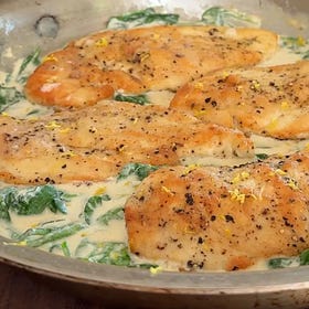 Creamy Lemon Chicken with Spinach