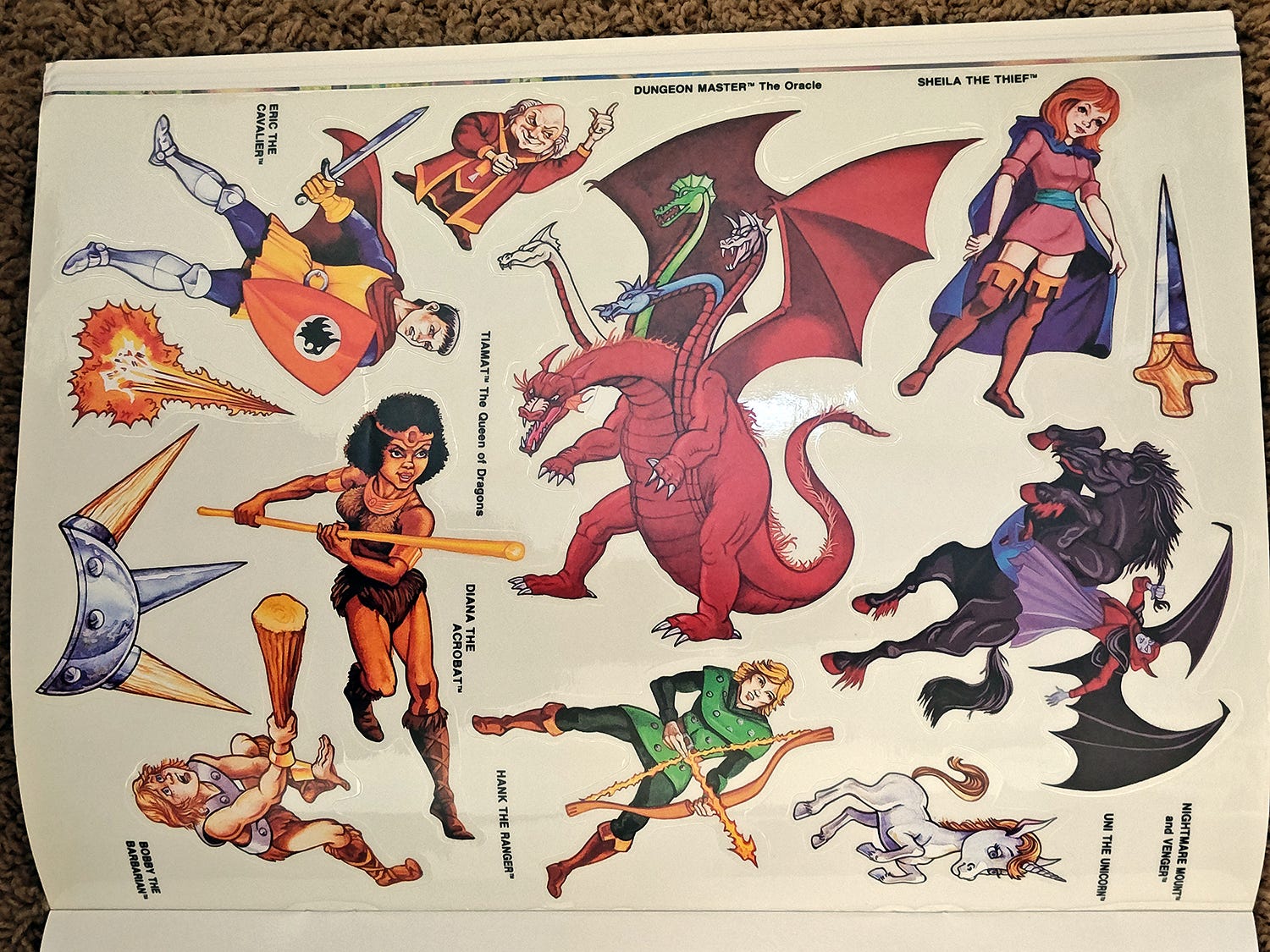 Rediscovered Realms Rediscovered Relic: Giant D&D Cartoon Sticker Gamebook from 1985