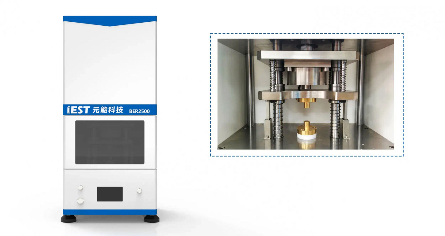 IEST BER2500 Battery Electrode Resistance Tester — appearance and structural diagram supporting both 2 probe and 4 probe measurement methods for lithium battery electrodes