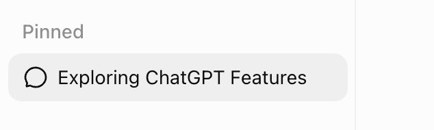 A conversation moved into the Pinned section