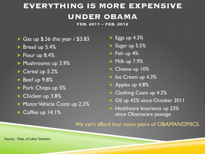 Everything More Expensive Obama