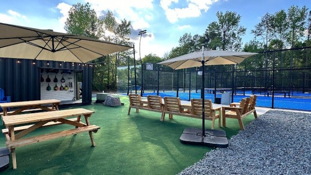 Charlotte Padel Club social area before expansion