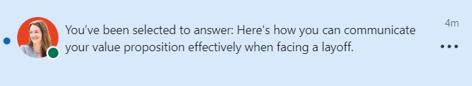 screenshot of a LinkedIn notification
