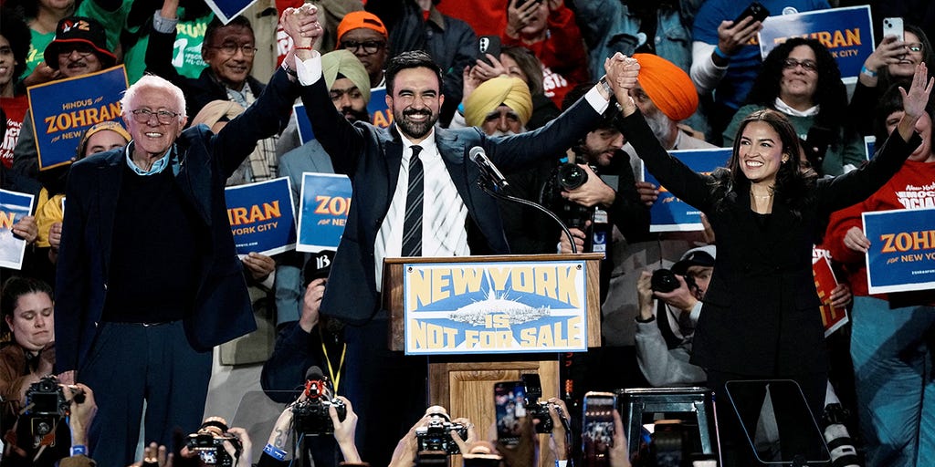 NYC mayor candidate Mamdani rallies with AOC and Sanders in Queens | Fox  News