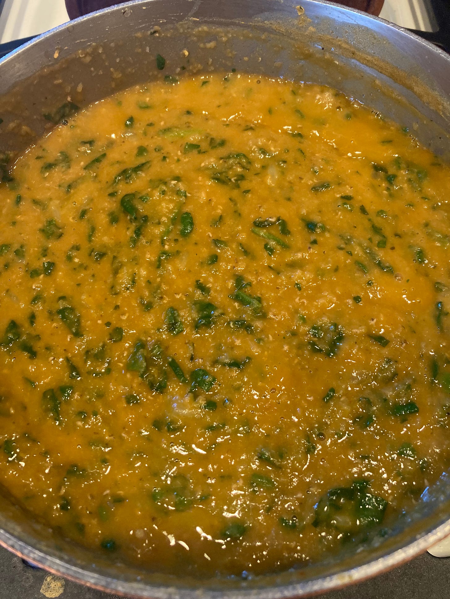 Split pea soup with kale