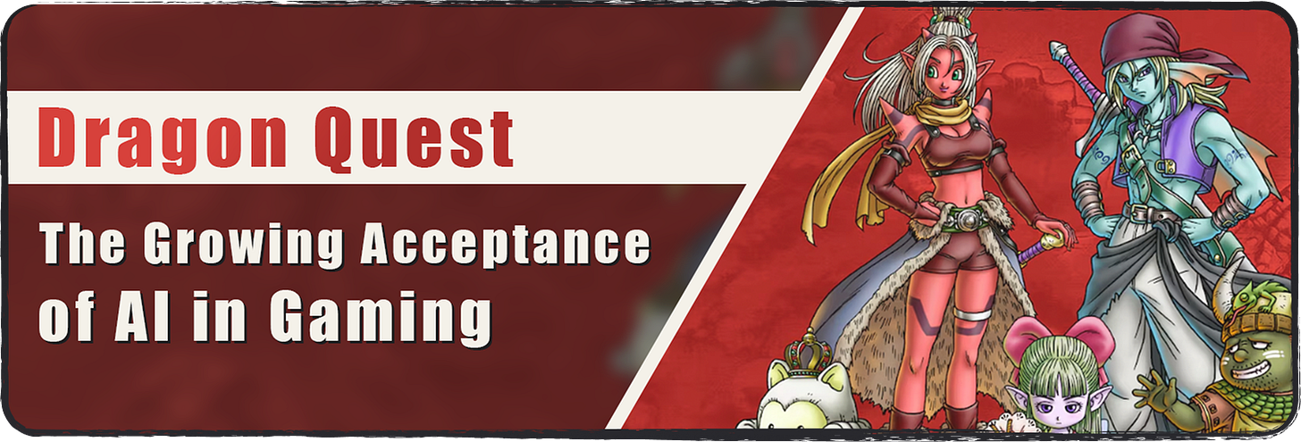 Header image for the section on Dragon Quest and AI usage!