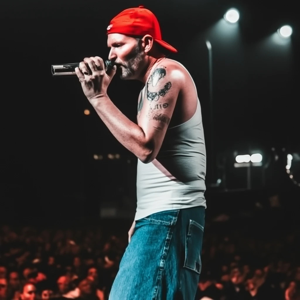 Fred Durst of Limp Bizkit singing Fred Durst of Limp Bizkit singing