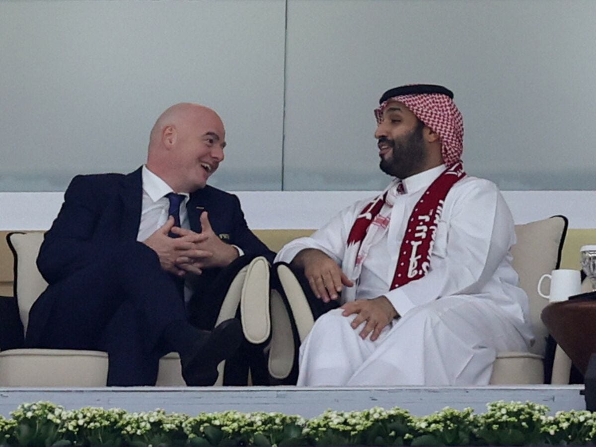 Saudi Prince MBS Pictured With FIFA Chief After Skipping Japan Trip - Bloomberg Saudi Prince MBS Pictured With FIFA Chief After Skipping Japan Trip - Bloomberg
