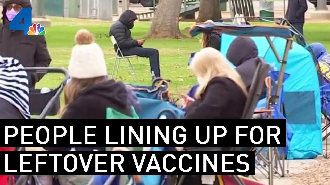 Des « chasseurs de vaccins » font la queue pendant des heures dans l'espoir d'obtenir des vaccins restants | NBCLA