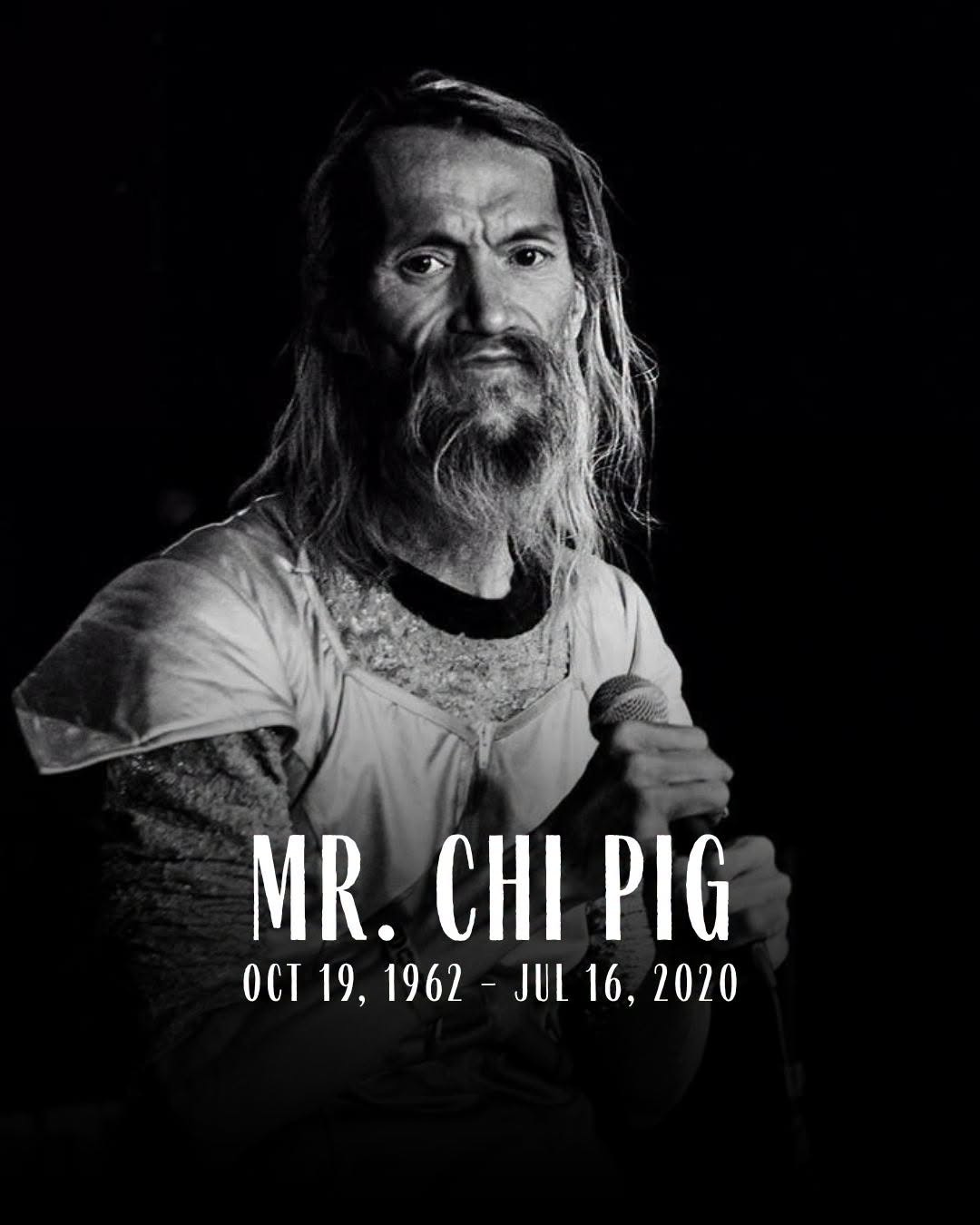 Potrebbe essere un'immagine raffigurante il seguente testo "MR. MR.CHIPIG CHI PIG OCT 19, 1962- OCT19,1962-JUL 196 JUL 16, 2020"