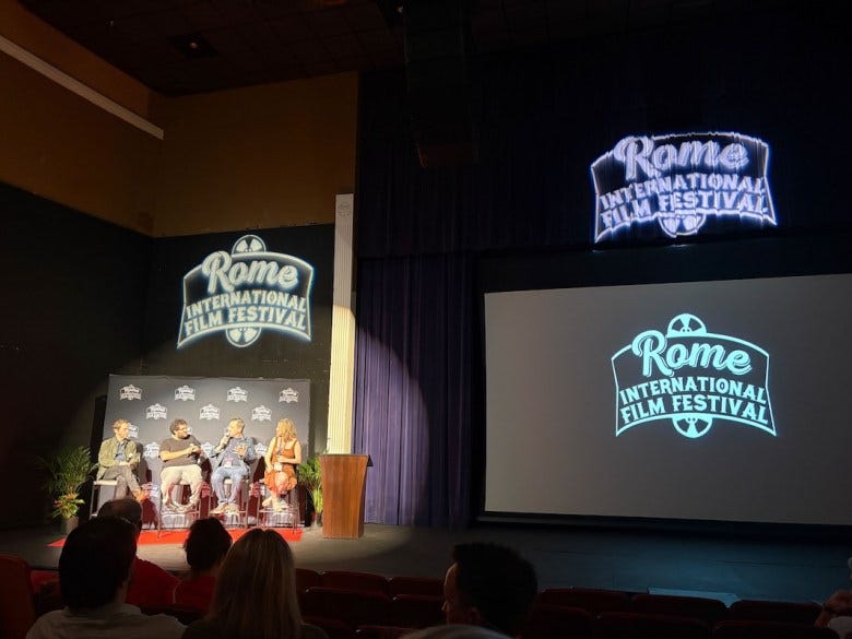 (L-R) Tim Blake Nelson, director Ari Selinger, and moderators French and Vanessa Stewart at a Q&A for Selinger's film "On the End." (Photo by Sammie Purcell)