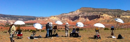 Photograph of Workshop Class Plein Air Painting in Abiqui, NM