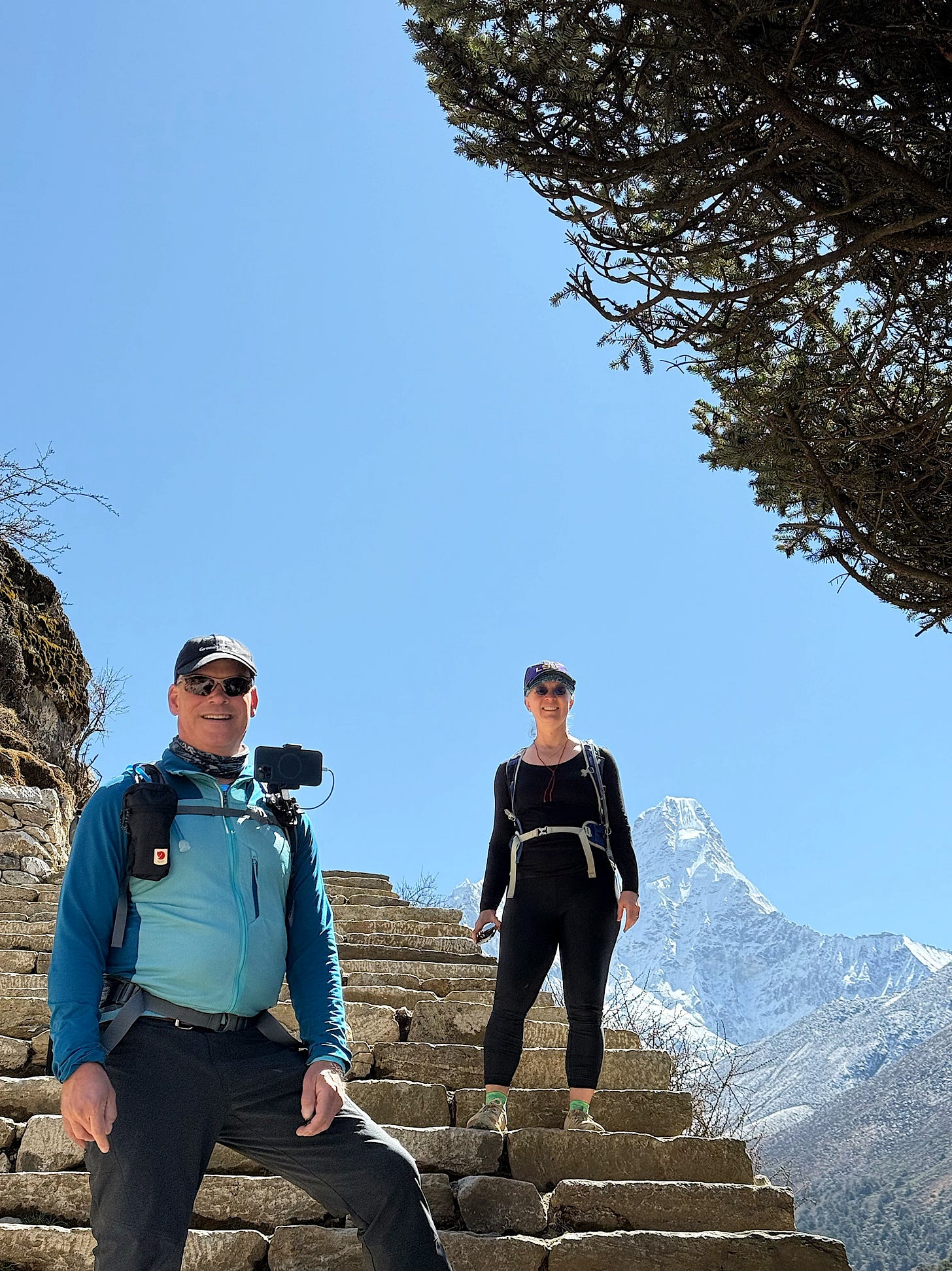 Amy and Chris, with Ama Dablam in the background.