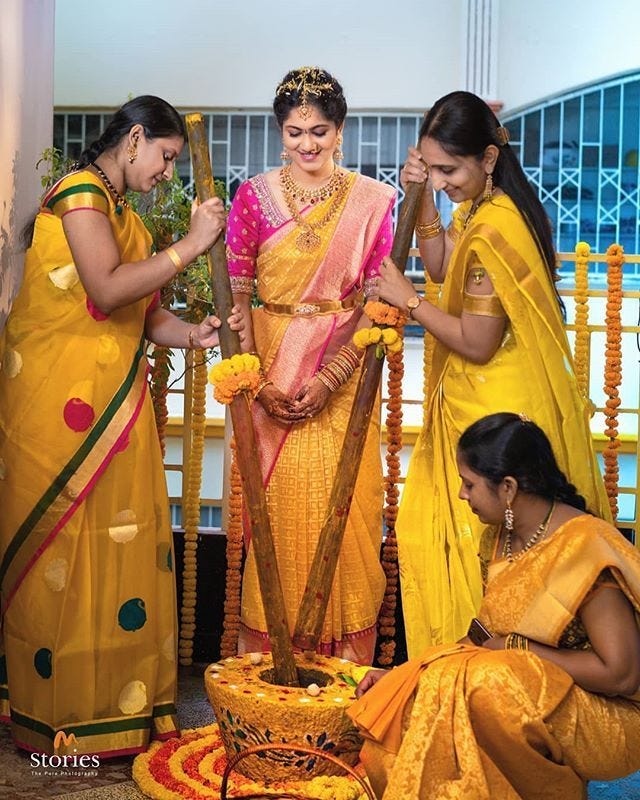 Let's start the celebration with pasupu danchadam . . 📸 @mystories_photography . . Use #bridesessentials to get featured in our page.… Let's start the celebration with pasupu danchadam . . 📸 @mystories_photography . . Use #bridesessentials to get featured in our page.…