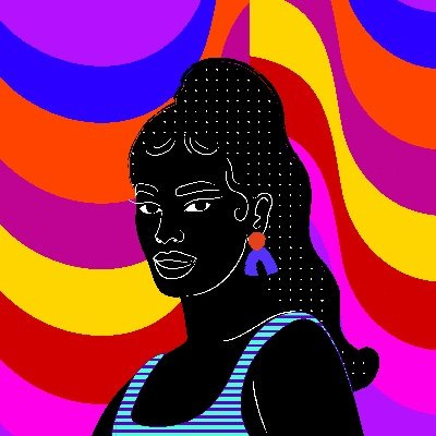 Aurélia DurandBold Afrocentric portrait of a Black woman with rainbow wave background, conveying complexity and individuality. Artwork by Aurélia Durand. Aurélia DurandBold Afrocentric portrait of a Black woman with rainbow wave background, conveying complexity and individuality. Artwork by Aurélia Durand.
