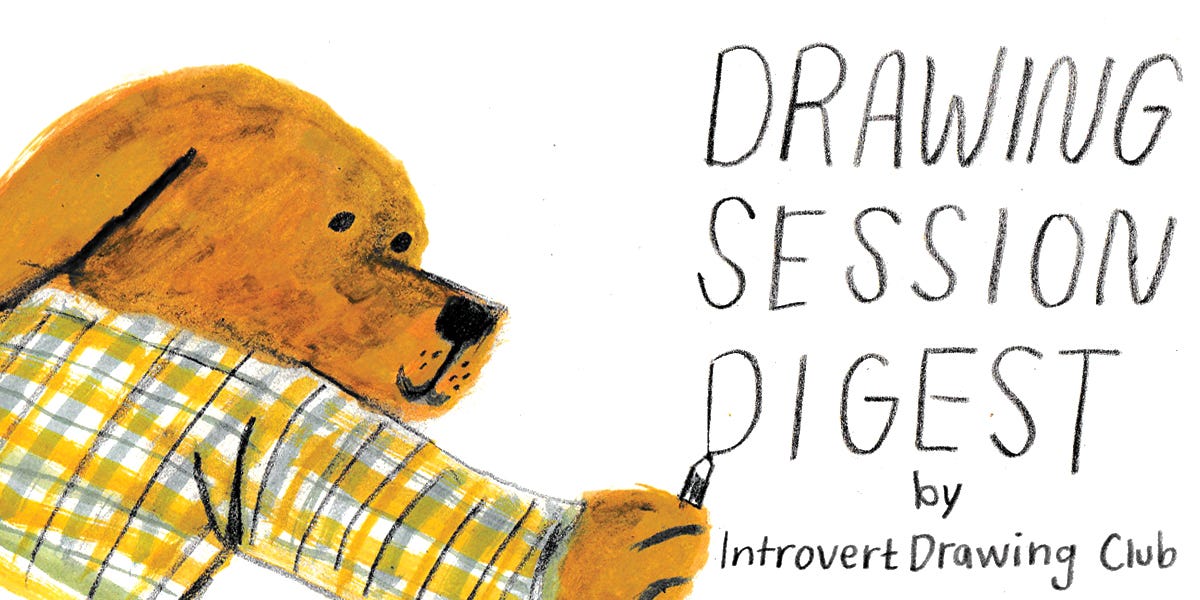drawing session digest dog illustration by Beth Spencer