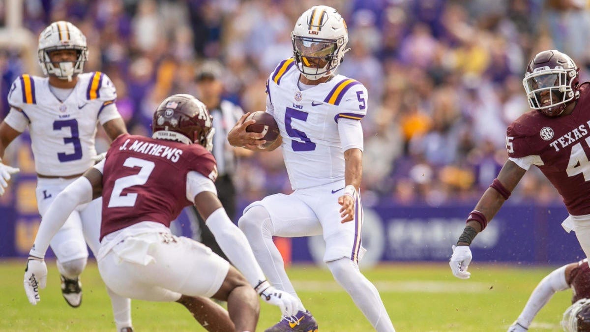LSU star QB Jayden Daniels impresses in final push for Heisman Trophy as  Tigers storm back over Texas A&M - CBSSports.com
