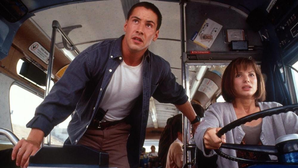 Keanu Reeves and Sandra Bullock  in Jan de Bont’s Speed