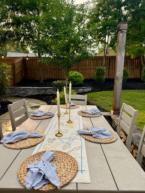 watermelon, coffee with garden, coffee with friends, patio partio, friends at party, party dish, husband and wife at wedding, shoes and weights, family