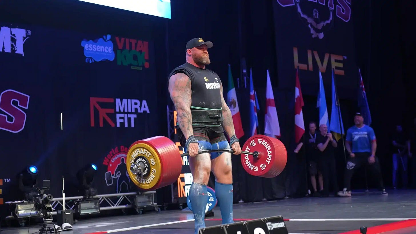 Hafthor Bjornsson Just Set a 1,124-Pound Deadlift World Record, Then Crushed 5 More Events to Win the 2025 World Deadlift Championship Hafthor Bjornsson Just Set a 1,124-Pound Deadlift World Record, Then Crushed 5 More Events to Win the 2025 World Deadlift Championship
