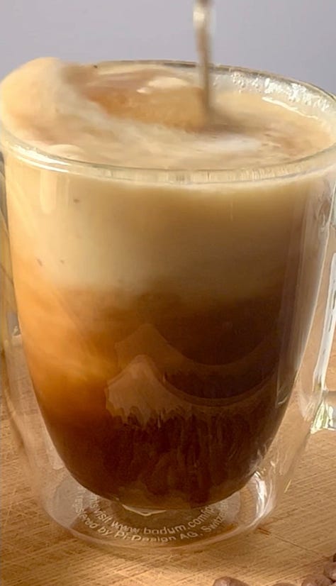 Directions for creating banana cream iced coffee