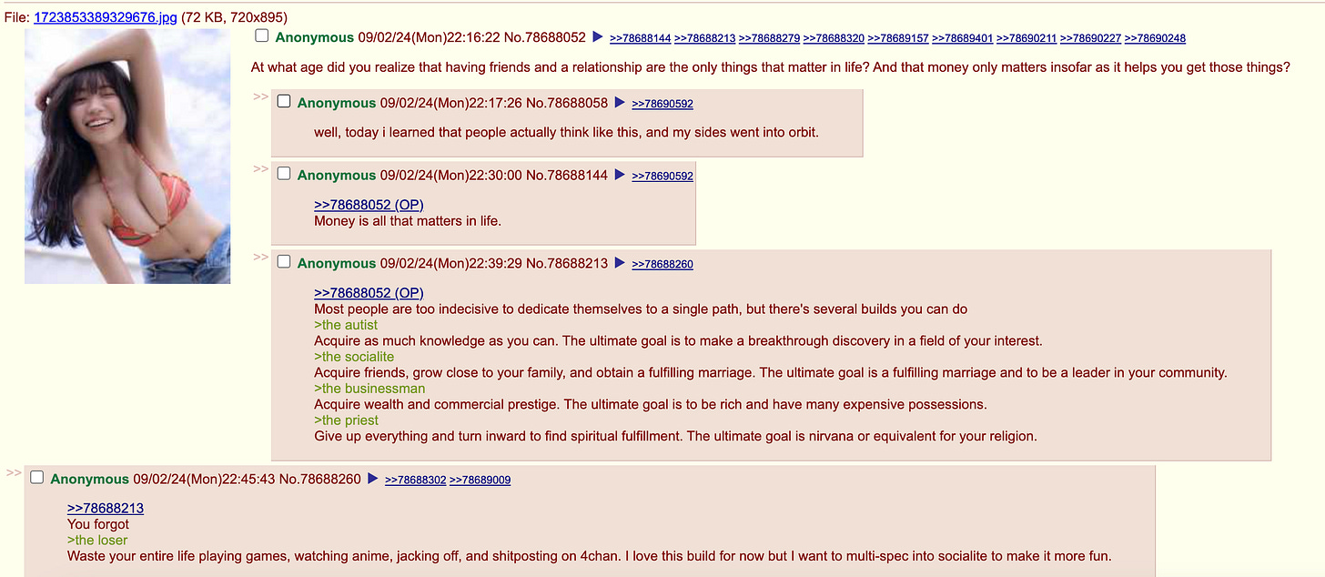 At what age did you realize that having friends and a relationship are the only things that matter in life? And that money only matters insofar as it helps you get those things? At what age did you realize that having friends and a relationship are the only things that matter in life? And that money only matters insofar as it helps you get those things?