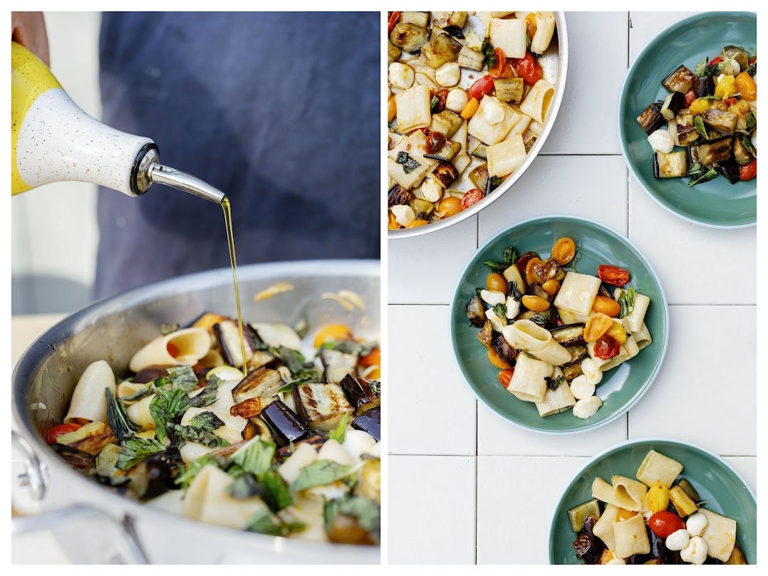 Pasta with Grilled Eggplant by Katie Leaird; Jocelyn Filley photos for Martha's Vineyard Magazine