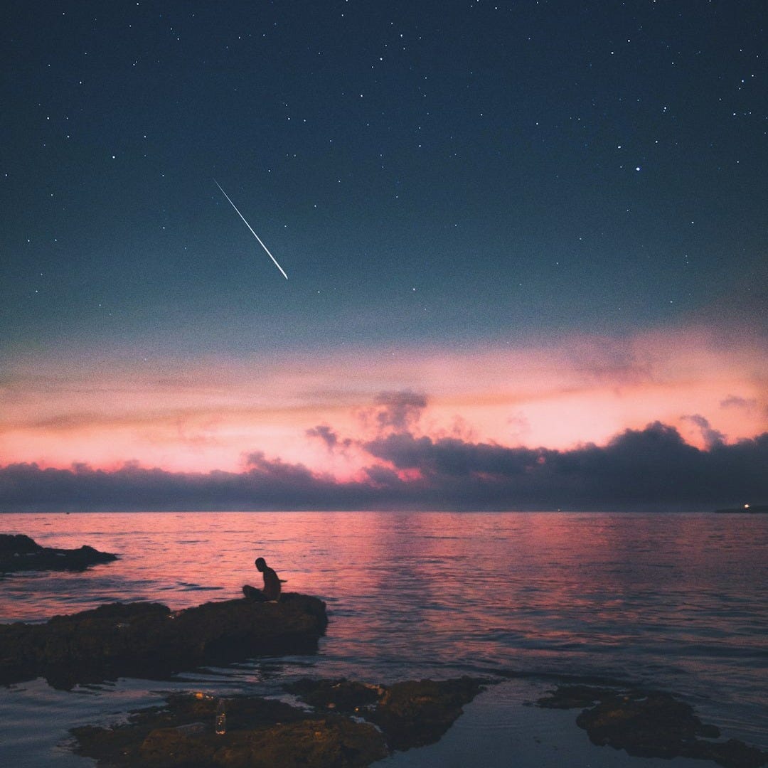 shooting star in sky