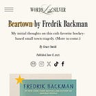 Beartown by Fredrik Backman — Book Review + Discussion