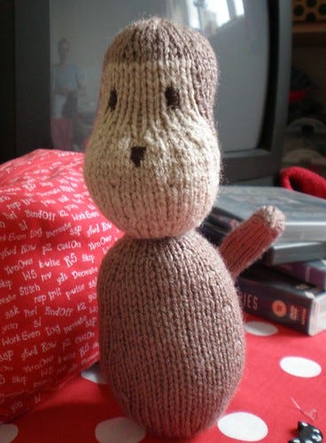 Knitted Monkey in Progress Knitted Monkey in Progress