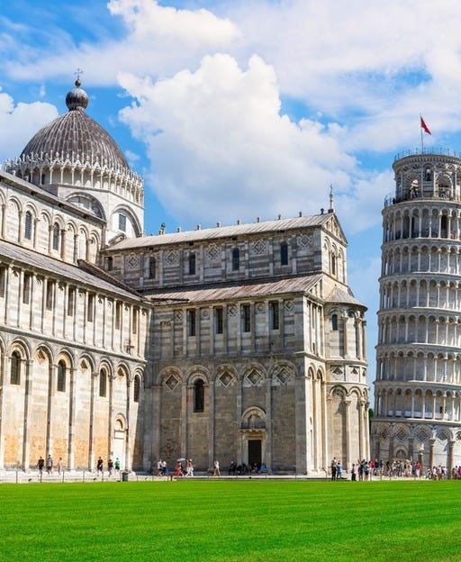 May be an image of bell tower and the Leaning Tower of Pisa