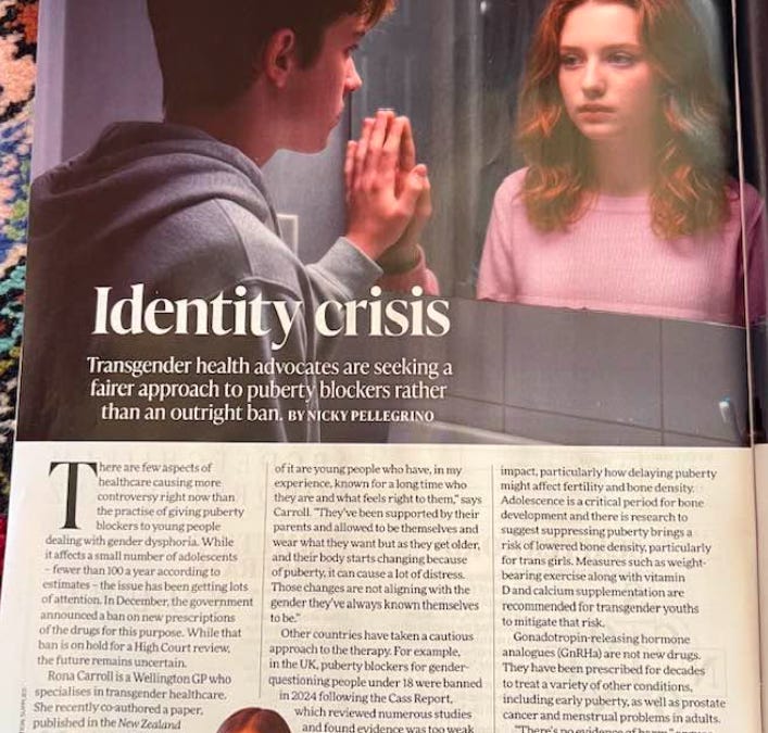 The Listener magazine publishes a puberty blockers' article that cites errors of logic.