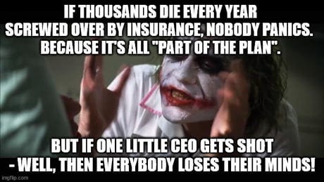 BTW, why do people riot over, for example, police brutality - but not over the broken healthcare?