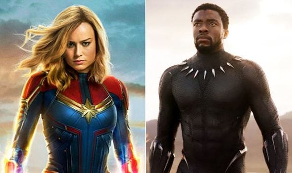 Captain Marvel and Black panther. Copright of Marvel.