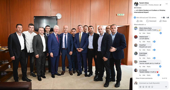 Evidence on Azem Mjekiqi's Links to Kadri Veseli. Screenshots captured on Feb 11, 2026.