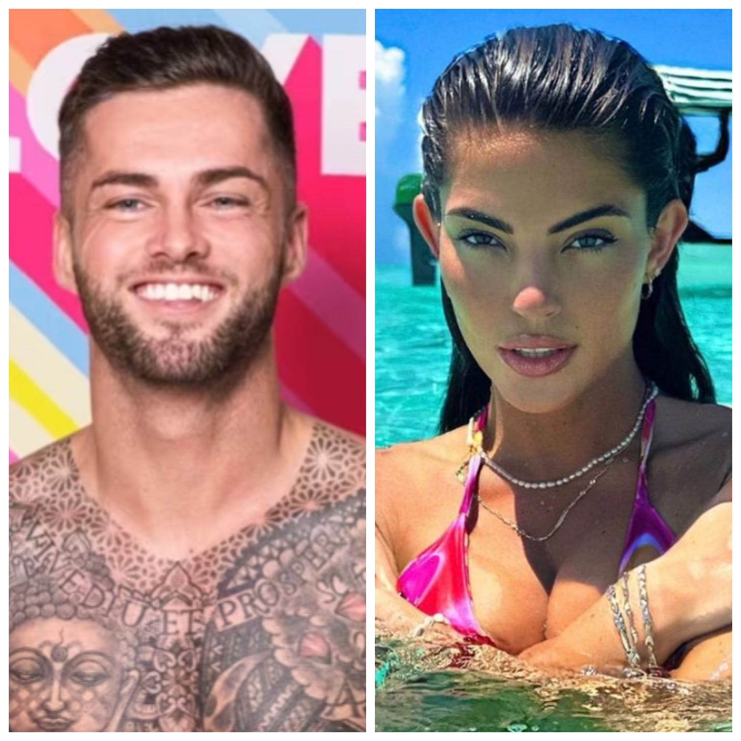 Jamie Clayton and Rebecca Gormley from Love Island