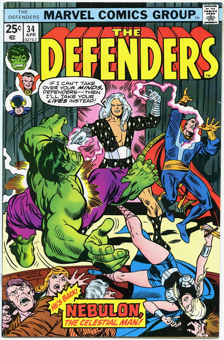 comic book front cover and sample pages, featuring the Incredible Hulk, and unnamed characters made up like clowns