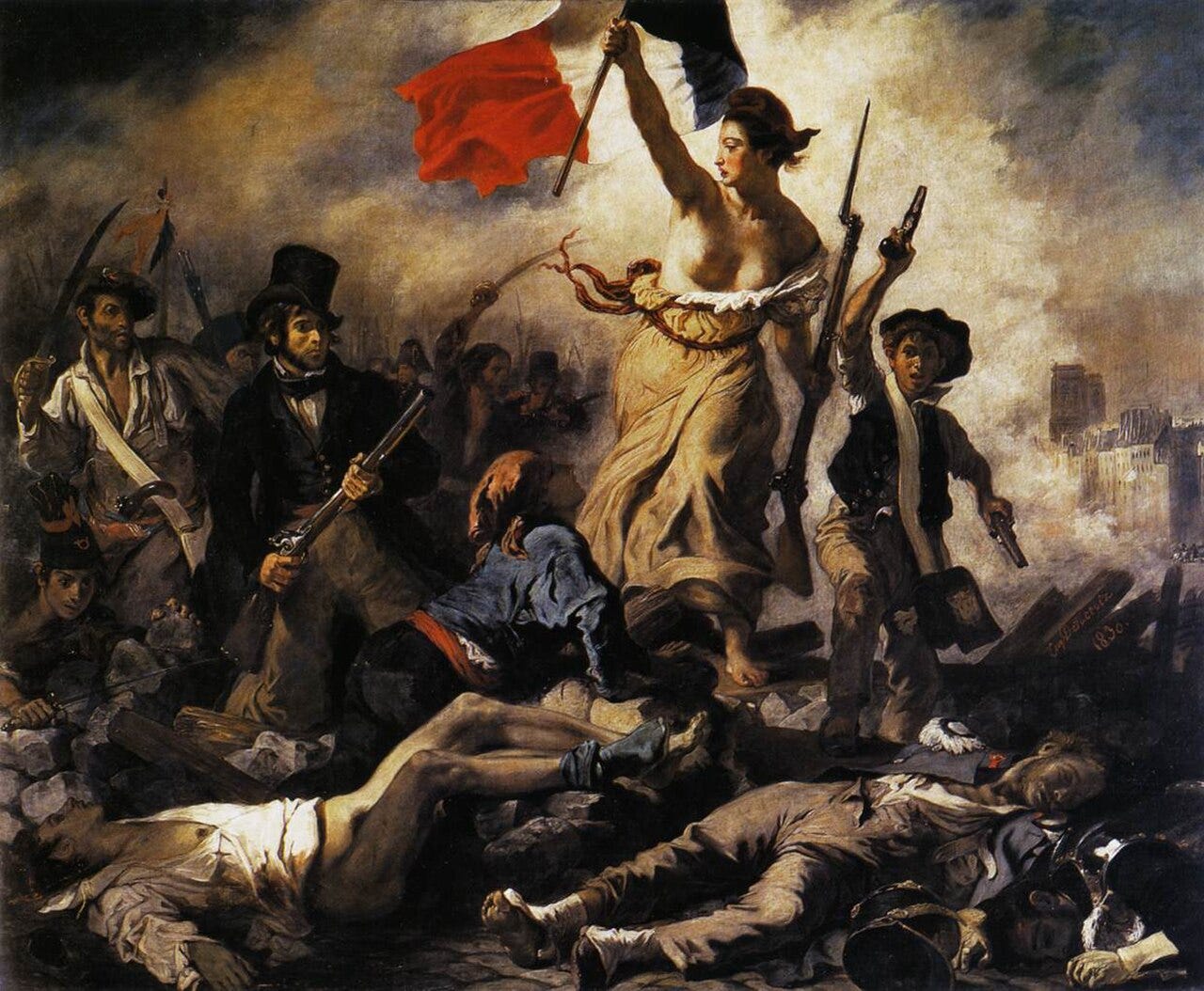 Delacroix Liberty Leading the People red flag cap Delacroix Liberty Leading the People red flag cap