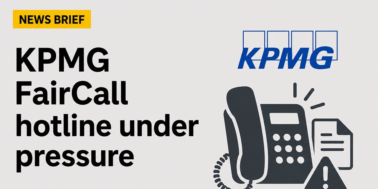 KPMG to stop FairCall for audit clients as whistleblower scandal clouds hotline business
