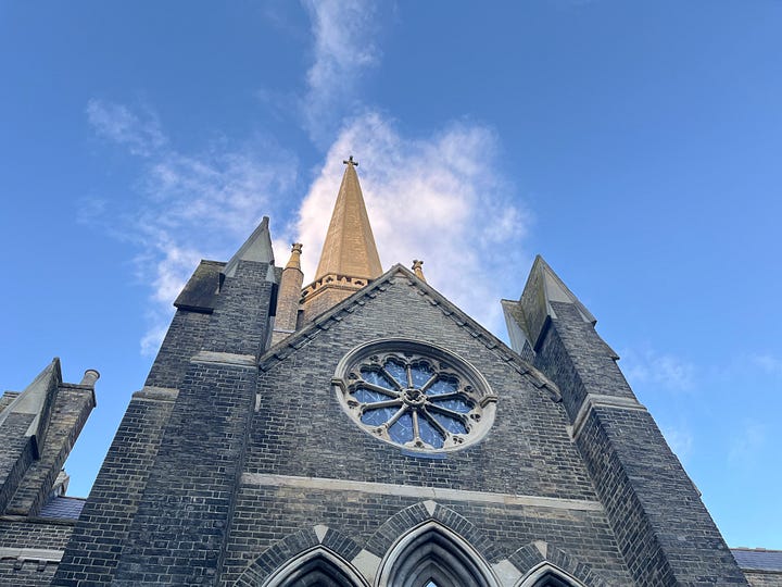 Abney Park Cemetery Chapel, a tall, Dissenting Gothic chapel amidst a woodland