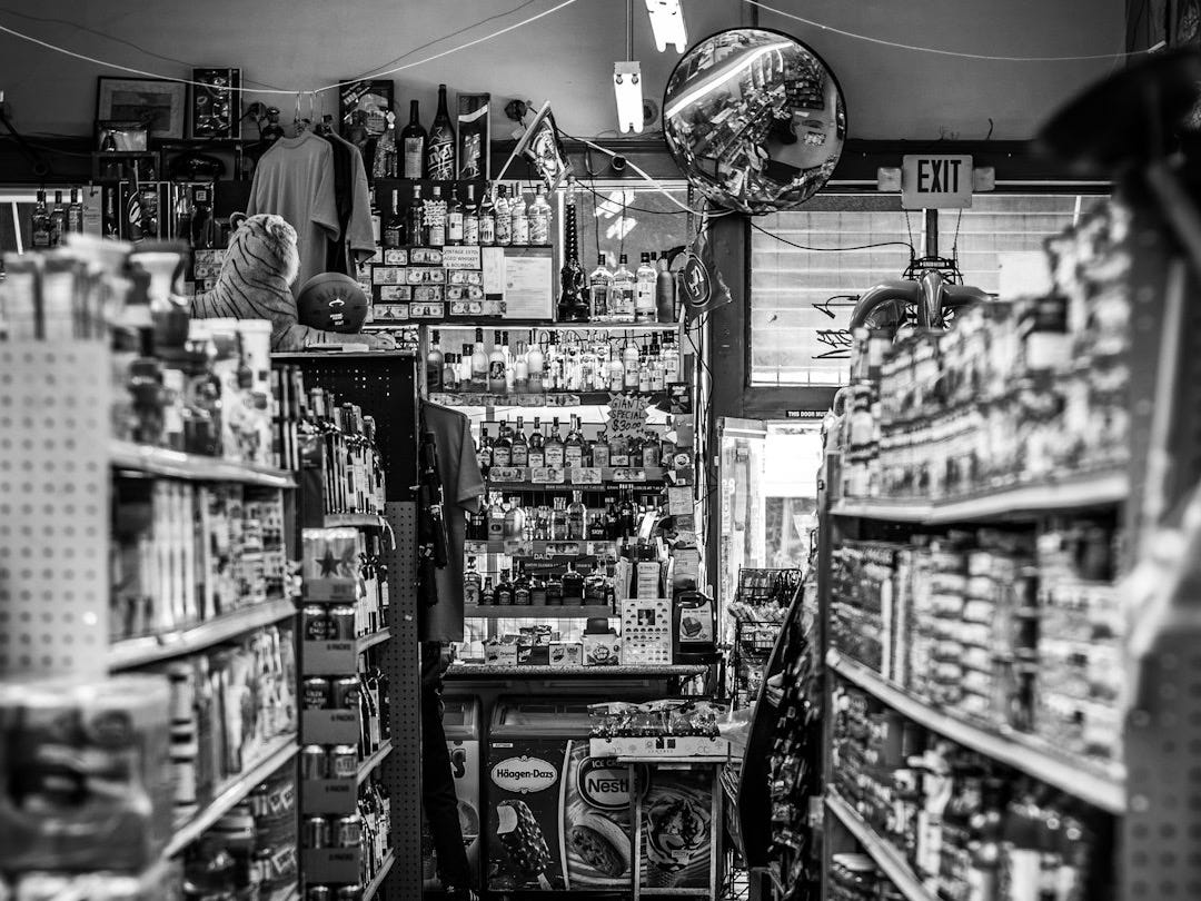 grayscale photo of shopping cart