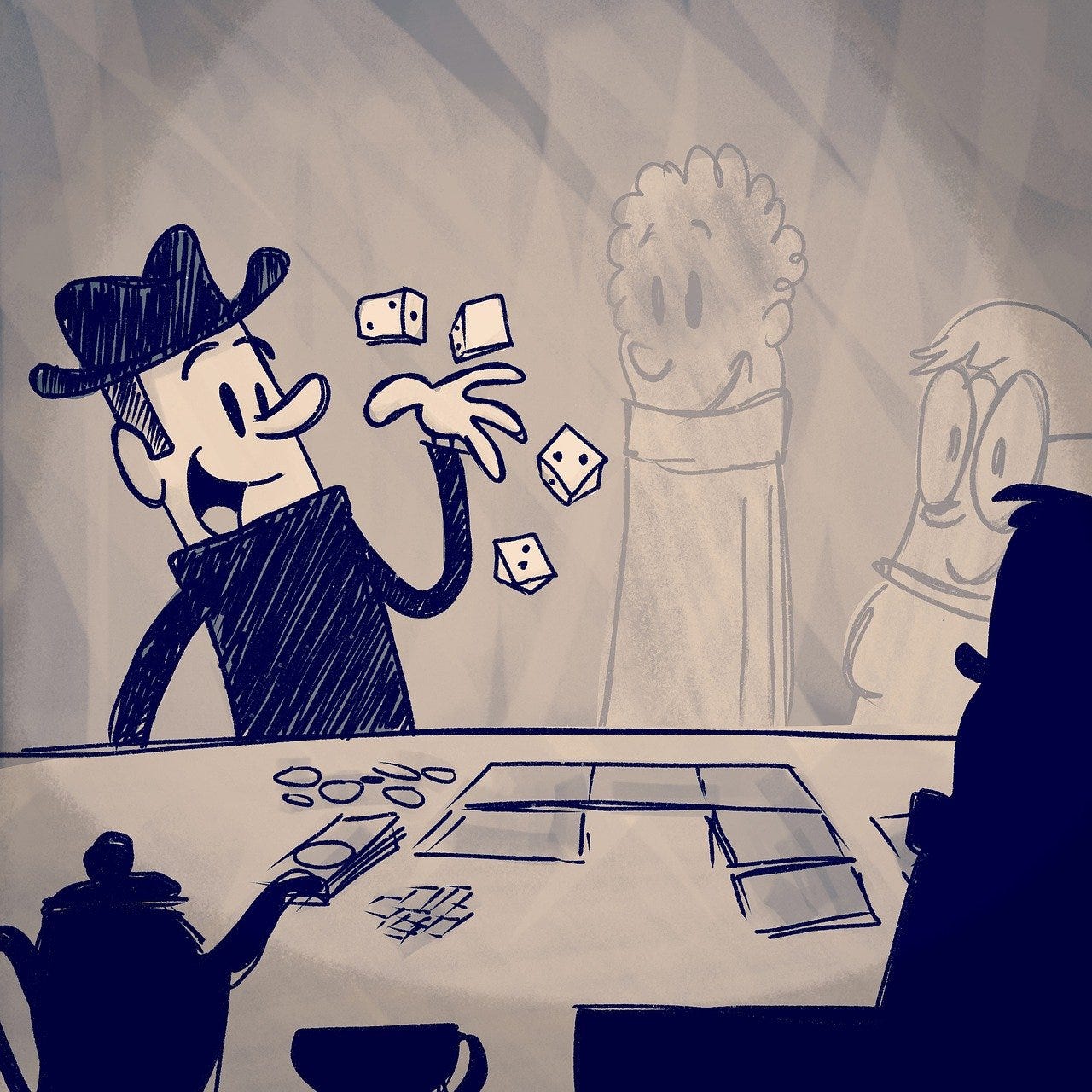 Free dealer dice gambling illustration