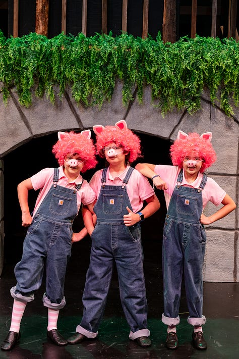 Images from the three 2026 spring productions: Beetlejuice Jr., Shrek Jr., Peter Pan Jr. 