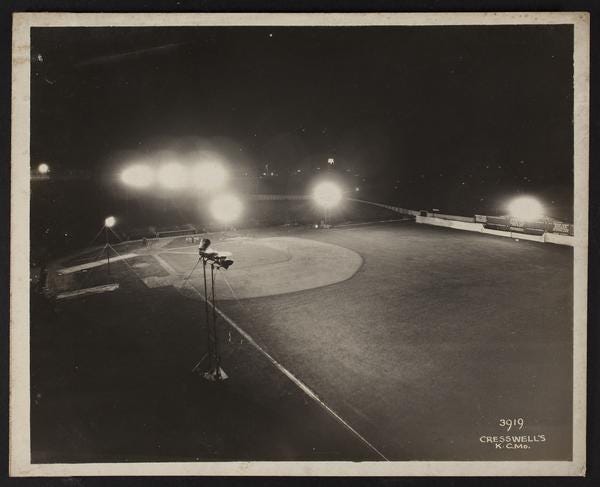 A baseball field at night
Description automatically generated A baseball field at night
Description automatically generated