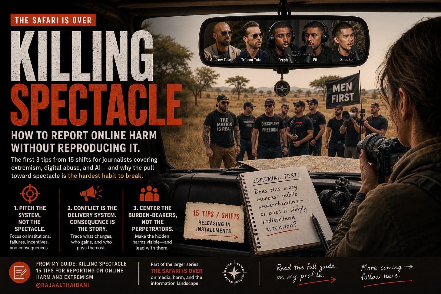 killing spectacle media guide manosphere raja althaibani extremism journalism AI and digital online harms