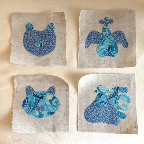 Applique coasters in progress Applique coasters in progress