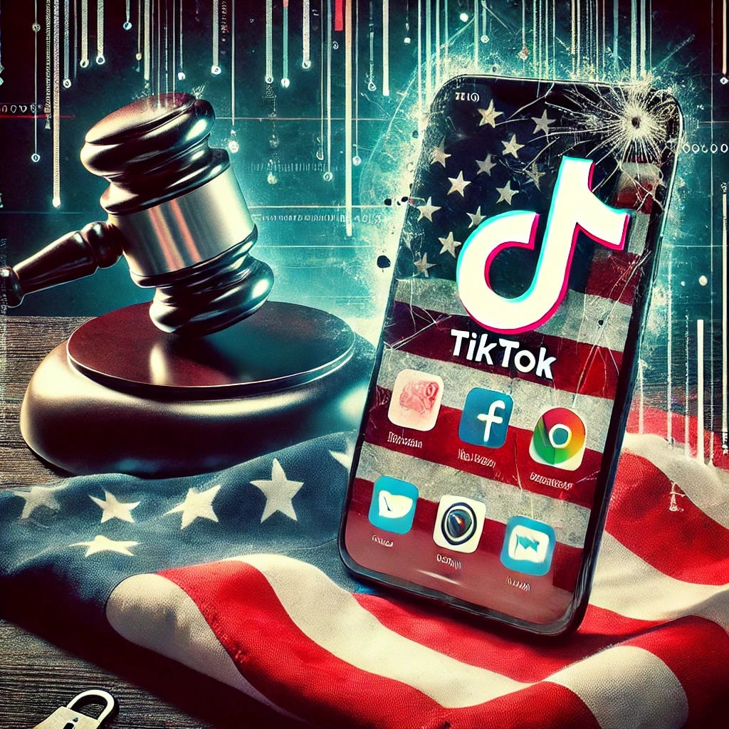 An image evoking the idea of an American TikTok ban.