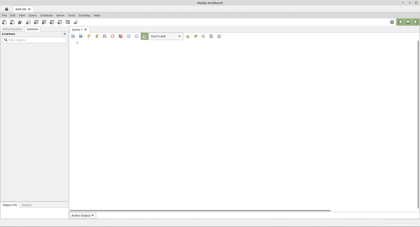 Open connection between MySQL Workbench and the database.