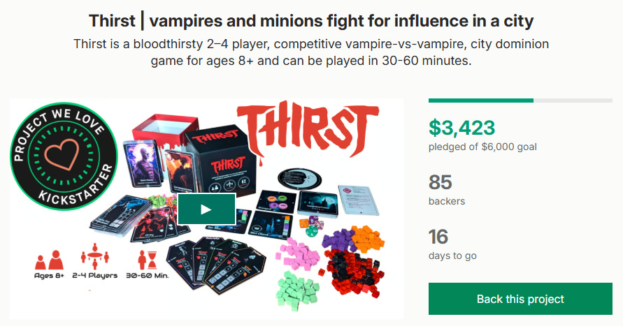 Thirst Kickstarter 57% funded